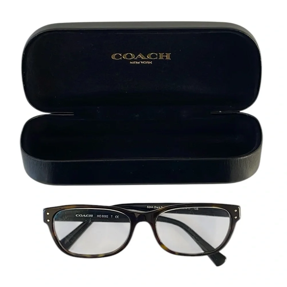Coach women’s eyeglasses and case.‎ Frames only. Coach logo on temples. Black.